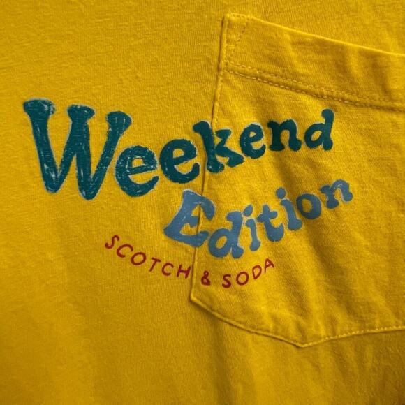 Scotch & Soda Amsterdam Weekend Edition Colorful Pocket Tee Size Medium - Picture 3 of 5